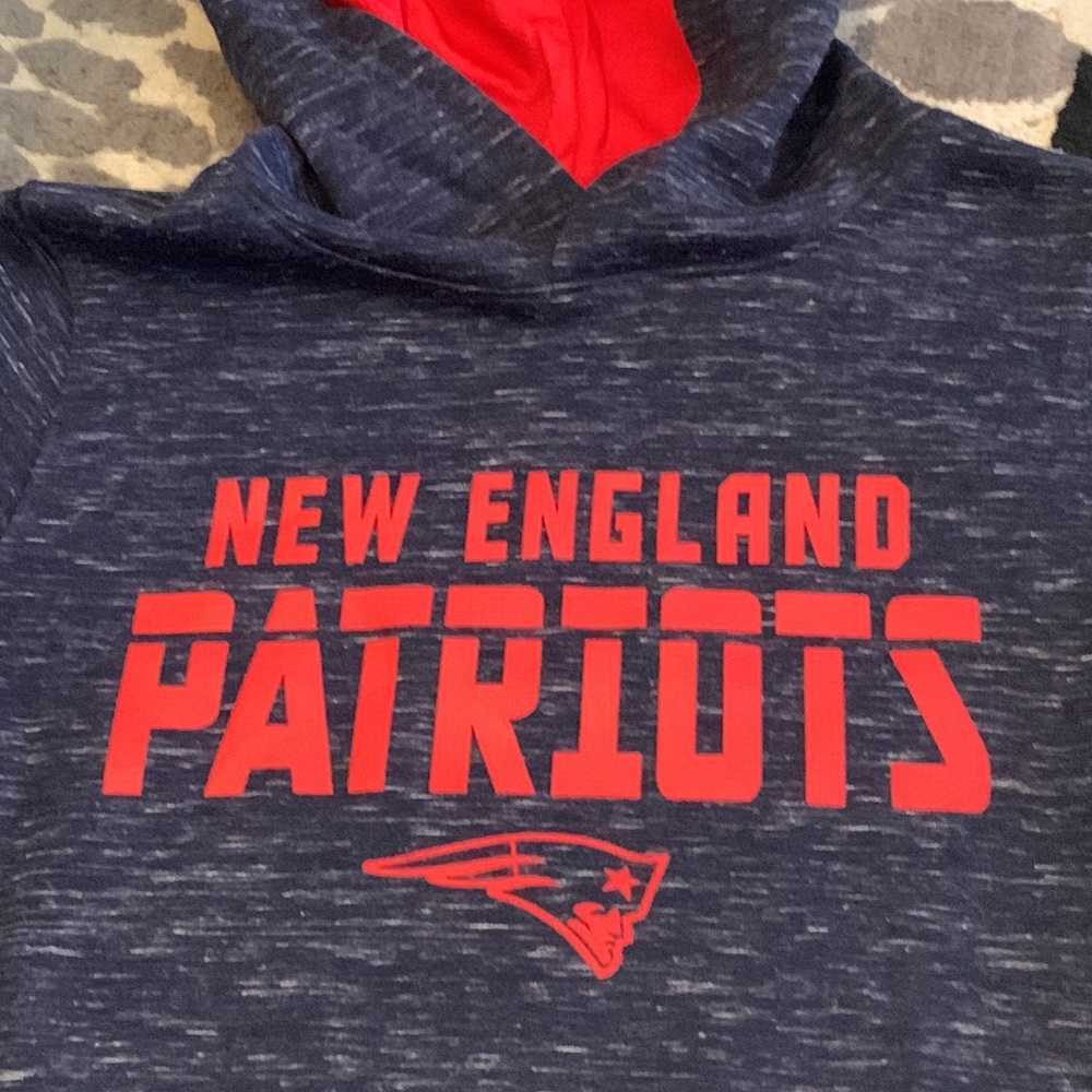Team Apparel New England Patriots Youth Large (10/12) Sweatshirt Blue Hoodie - Picture 7 of 8